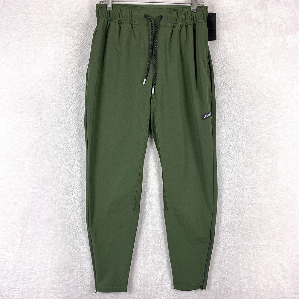 Legends Pants Mens S Green Nylon Drawstring Carson Joggers Streetwear Preppy
